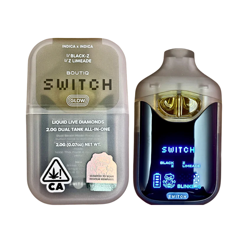 BOUTIQ SWITCH V4 GLOW EDITION - BLACK Z x Z LIMEADE 2G DUAL TANK DISPOSABLE