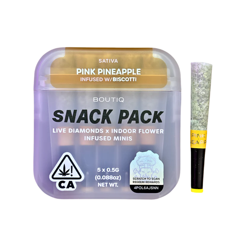 BOUTIQ SNACK PACK - PINK PINEAPPLE INFUSED WITH BISCOTTI PRE-ROLL PACK