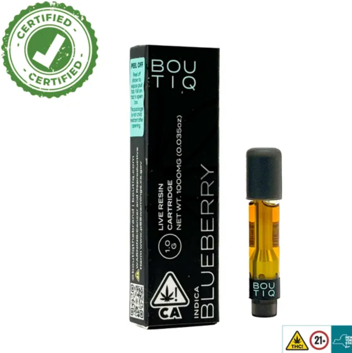 Blueberry Boutiq Carts – 1G Live Resin Cartridge – Indica