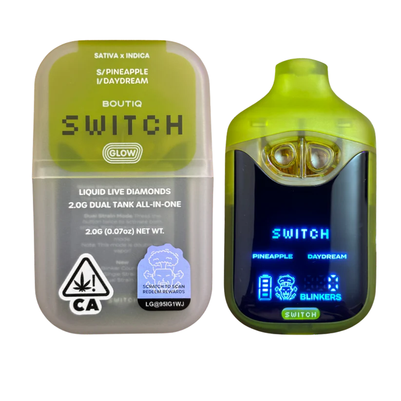 BOUTIQ SWITCH V4 GLOW EDITION - PINEAPPLE x DAYDREAM 2G DUAL TANK DISPOSABLE