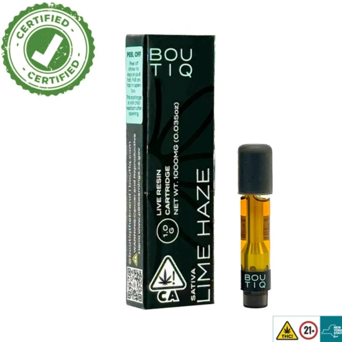 Lime Haze Boutiq Carts – 1G Live Resin Cartridge – Sativa