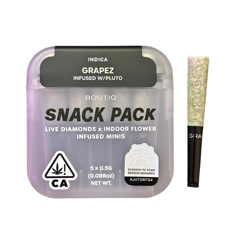 BOUTIQ SNACK PACK- GRAPEZ INFUSED WITH PLUTO PRE-ROLL PACK