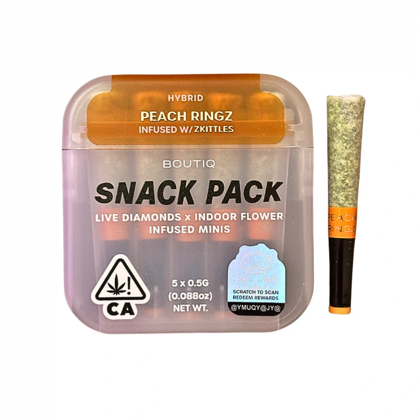 BOUTIQ SNACK PACK - PEACH RINGZ INFUSED WITH ZKITTLES PRE-ROLL PACK