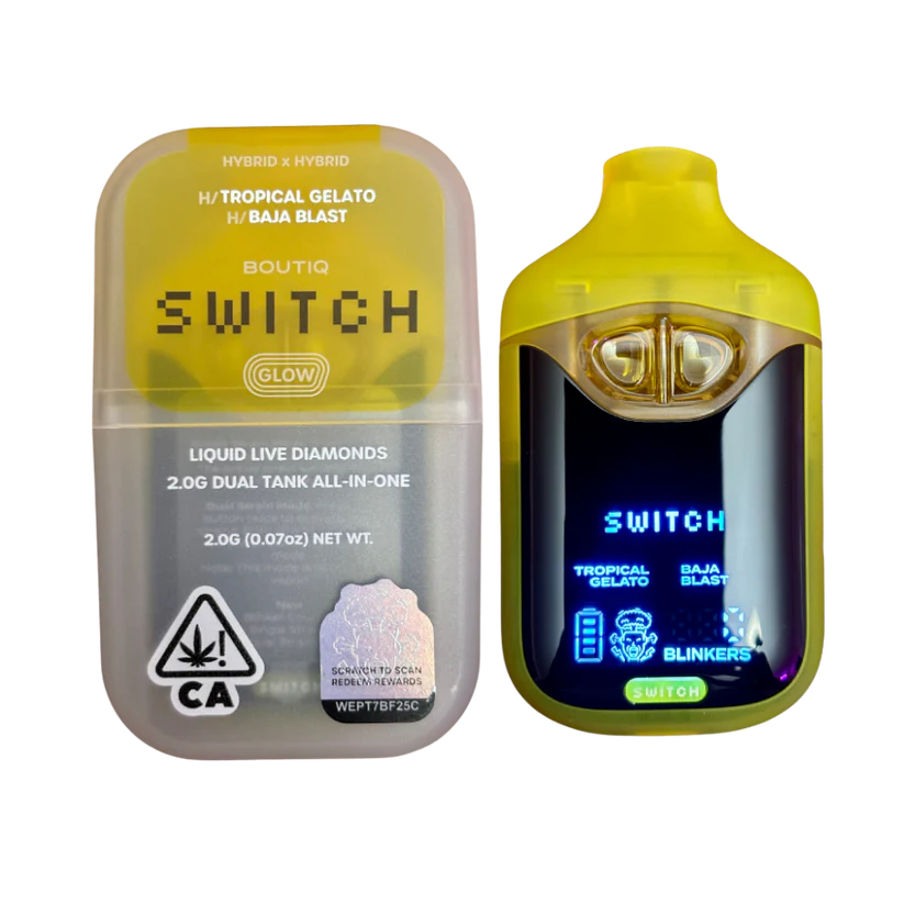 BOUTIQ SWITCH V4 GLOW EDITION - TROPICAL GELATO x BAJA BLAST 2G DUAL TANK DISPOSABLE