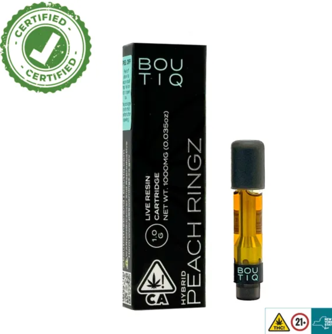 Peach Ringz Boutiq Carts – 1G Live Resin Cartridge – Hybrid