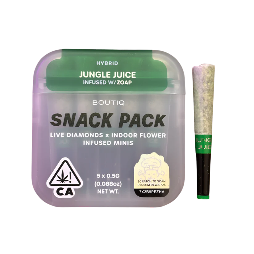BOUTIQ SNACK PACK - JUNGLE JUICE INFUSED WITH ZOAP PRE-ROLL PACK
