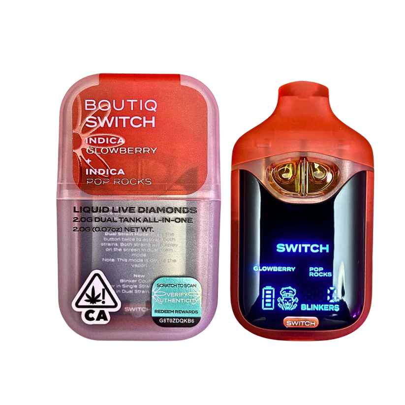 BOUTIQ SWITCH V4 GLOW EDITION - GLOWBERRY x POP ROCKS 2G DUAL TANK DISPOSABLE