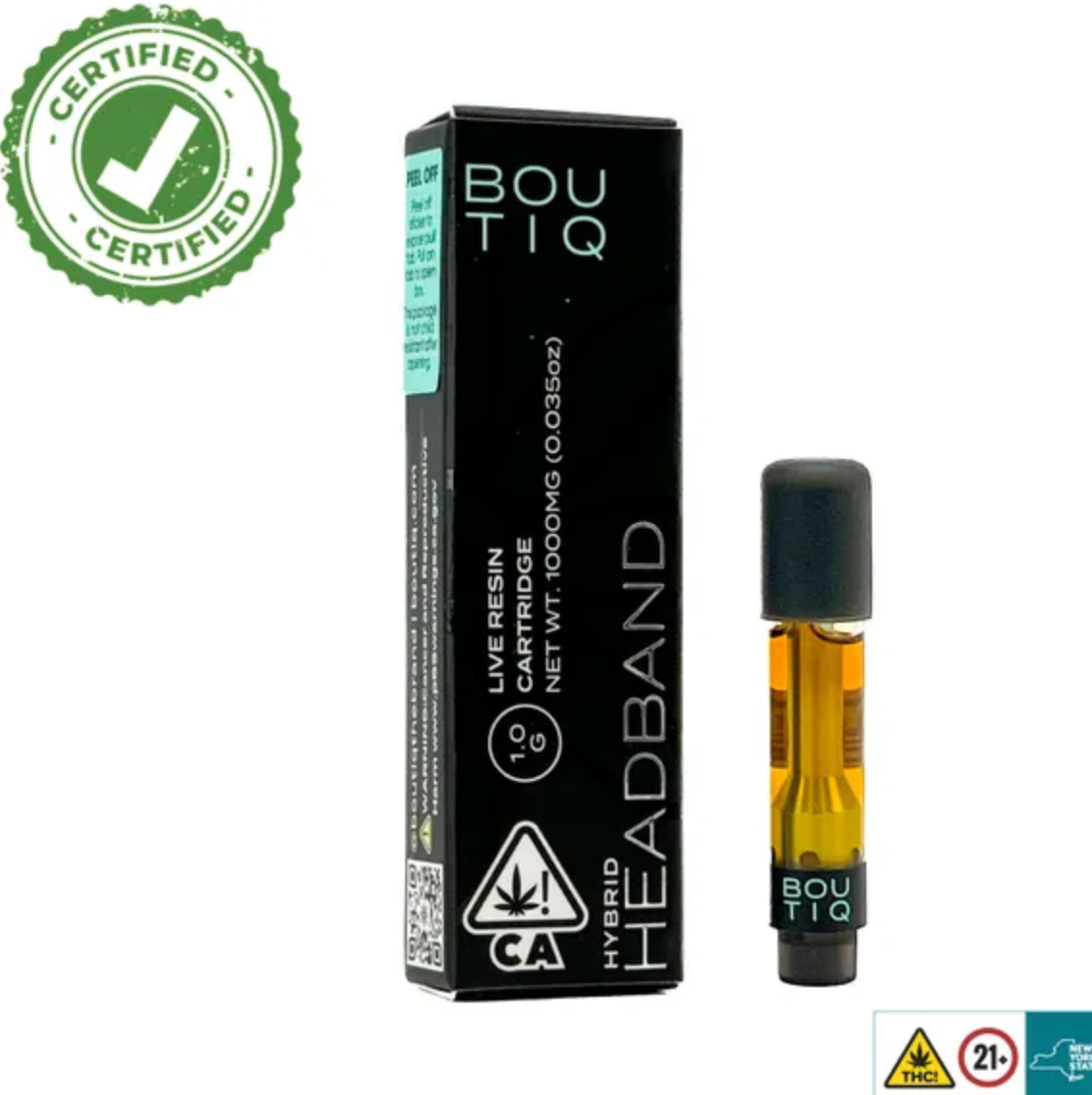 Headband Boutiq Carts – 1G Live Resin Cartridge – Hybrid