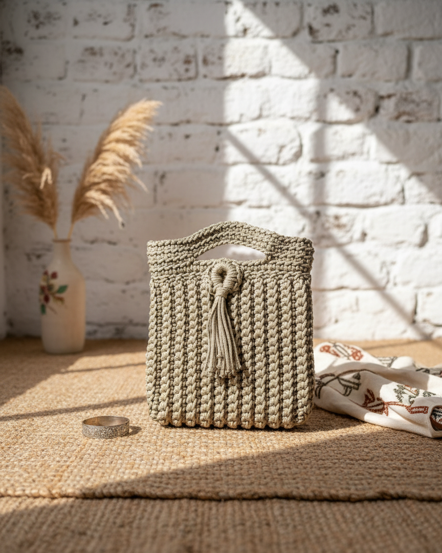 Pochette Cabas Tressé 
