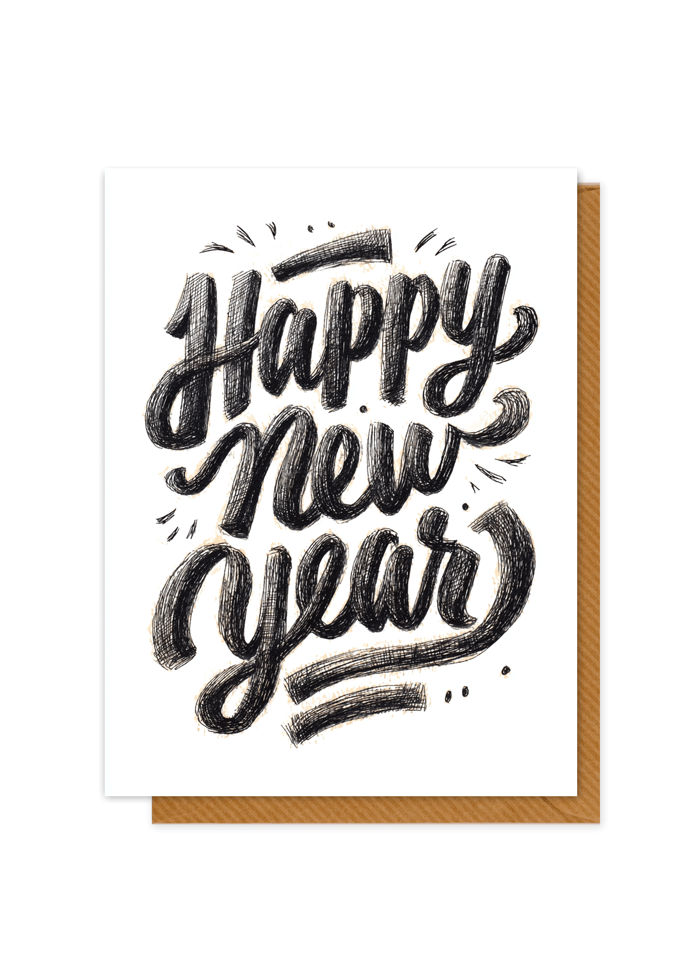 Happy New Year Black and White