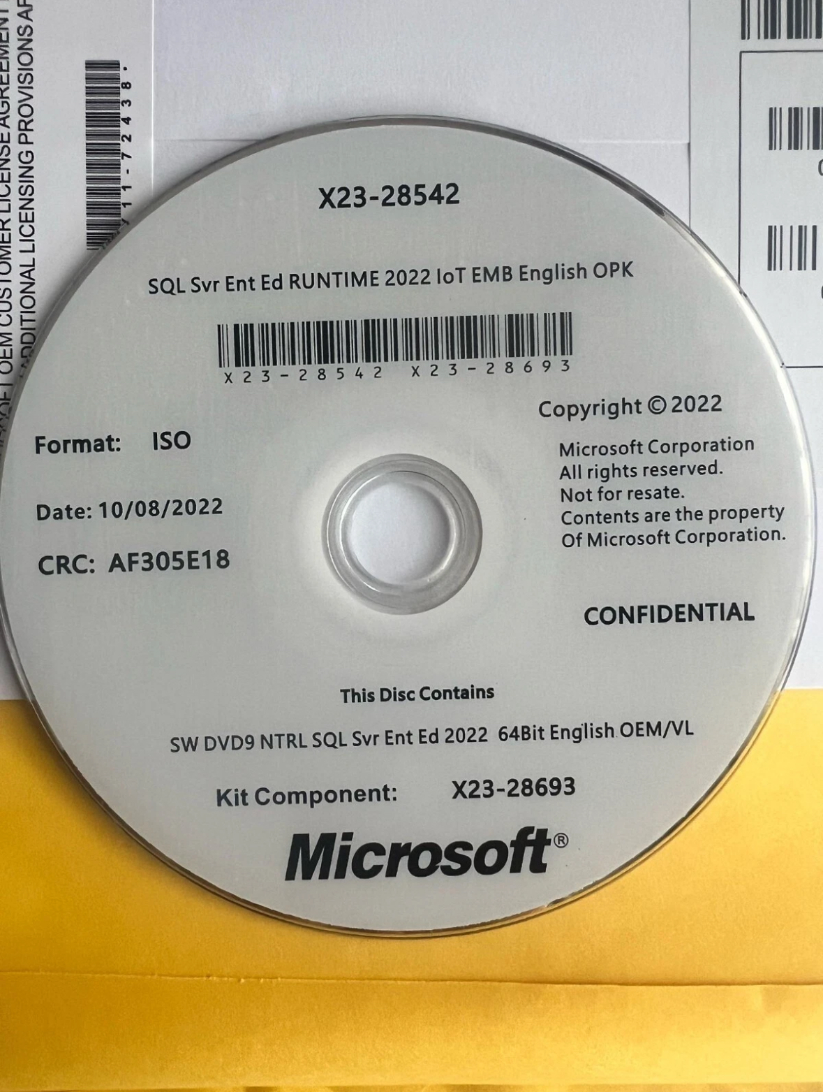Microsoft SQL Server 2022 Enterprise Unlimited Cores with Unlimited CALs and DVD