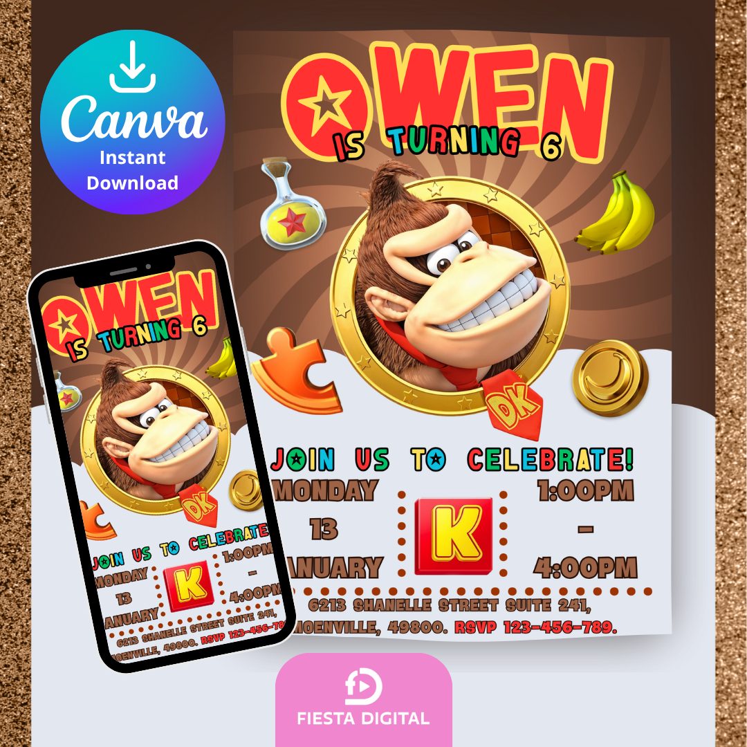 Super Mario Birthday Invitation