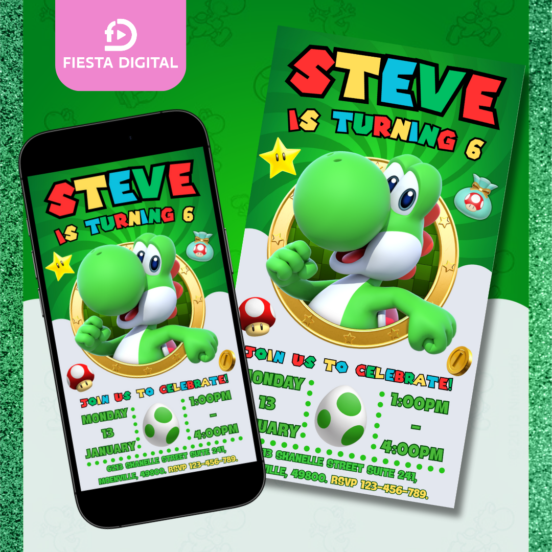 Super Mario Birthday Invitation