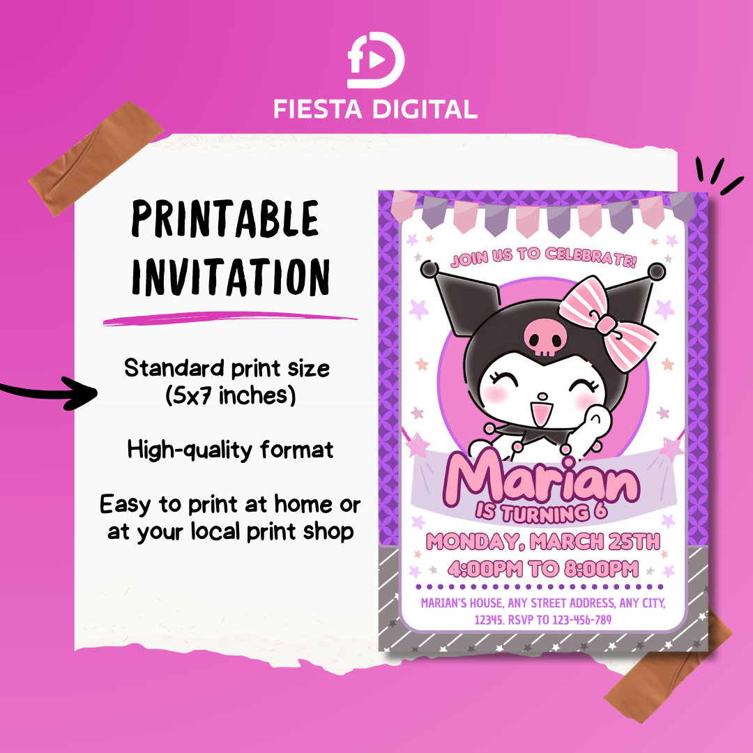 Digital and Printable Birthday Invitation