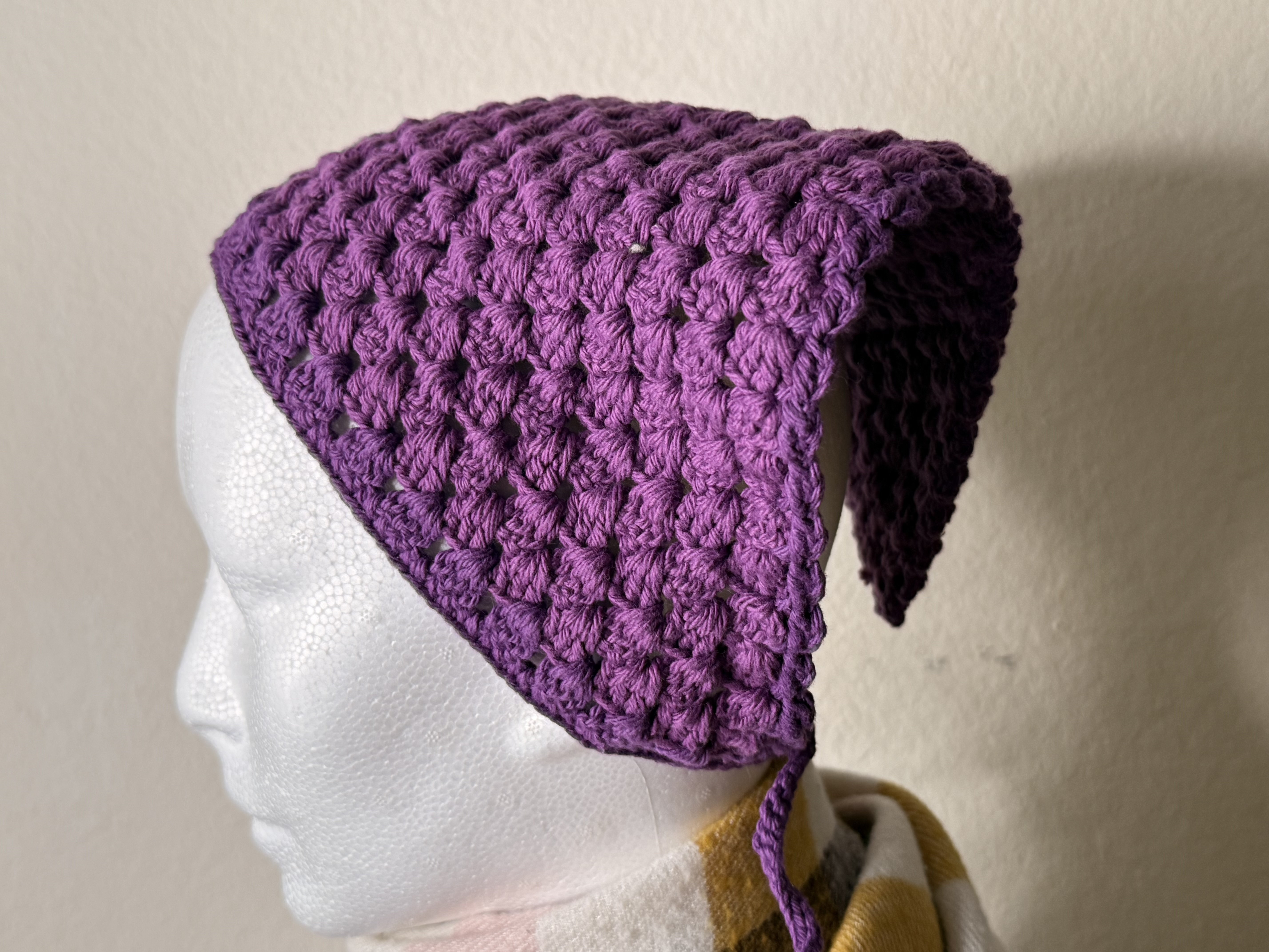 Handmade Purple Crochet Bandana 
