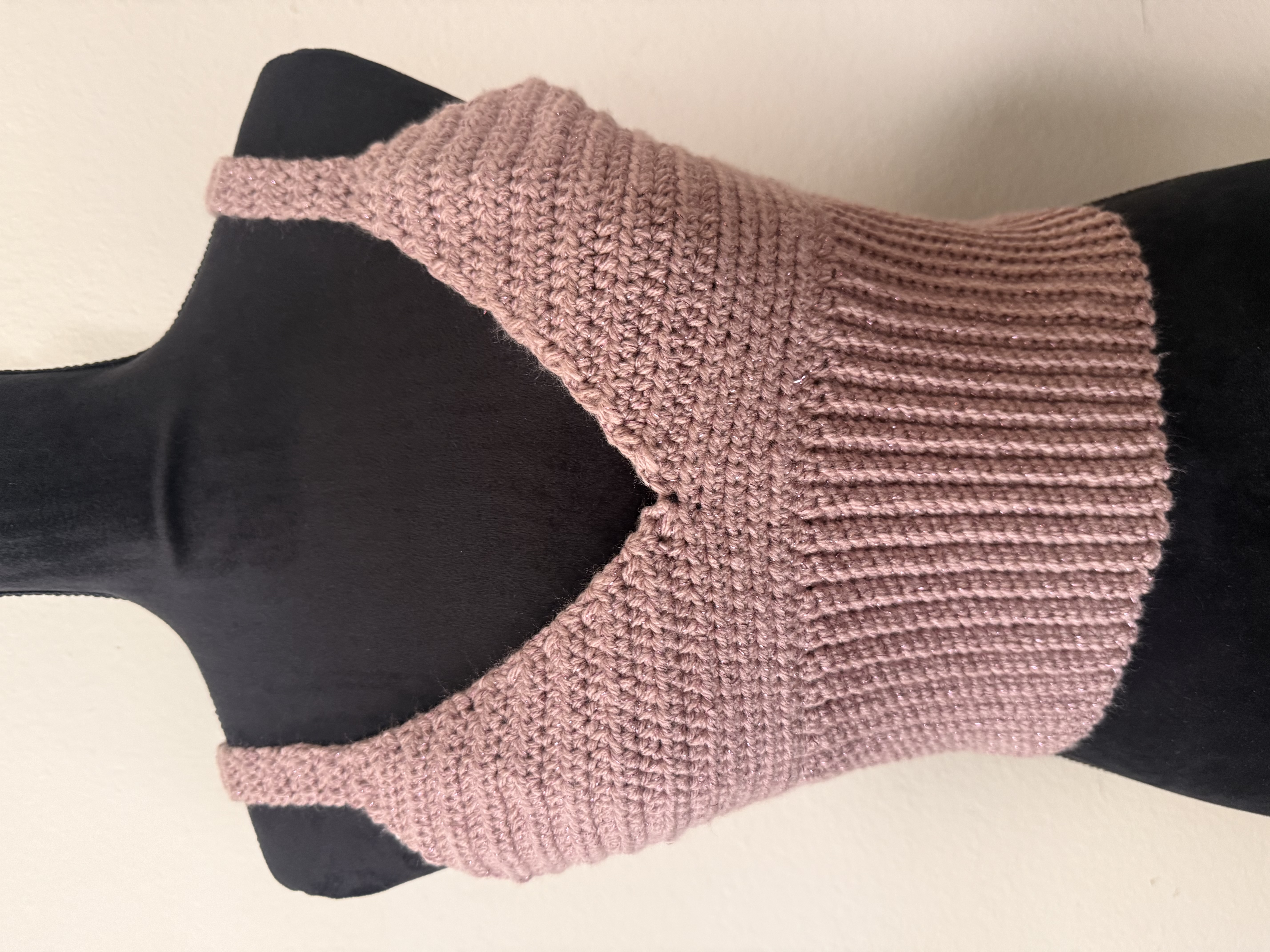 Handmade Crochet Crop Top Rose Pink / Size Medium