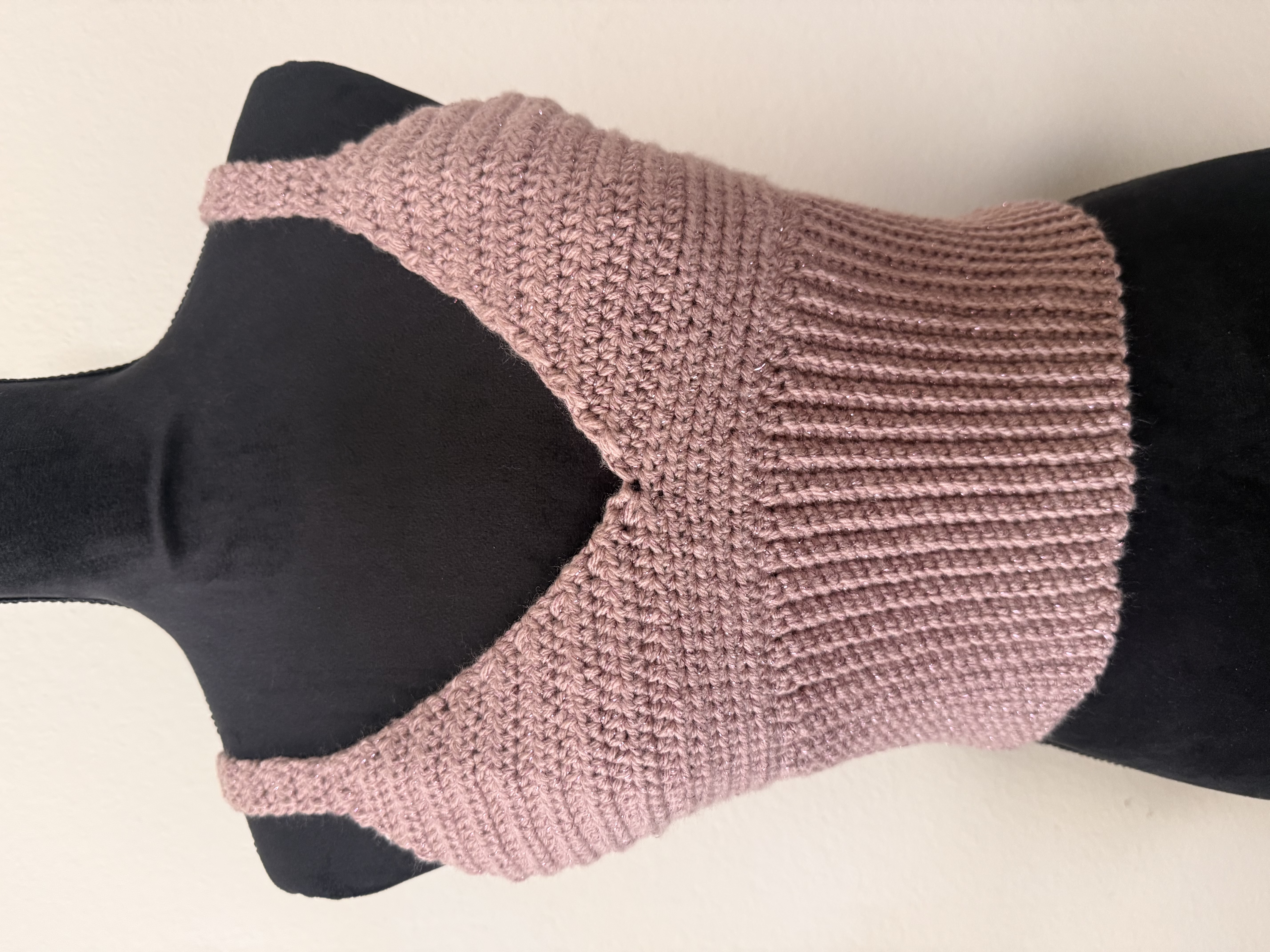 Handmade Crochet Crop Top Rose Fume / Size Medium