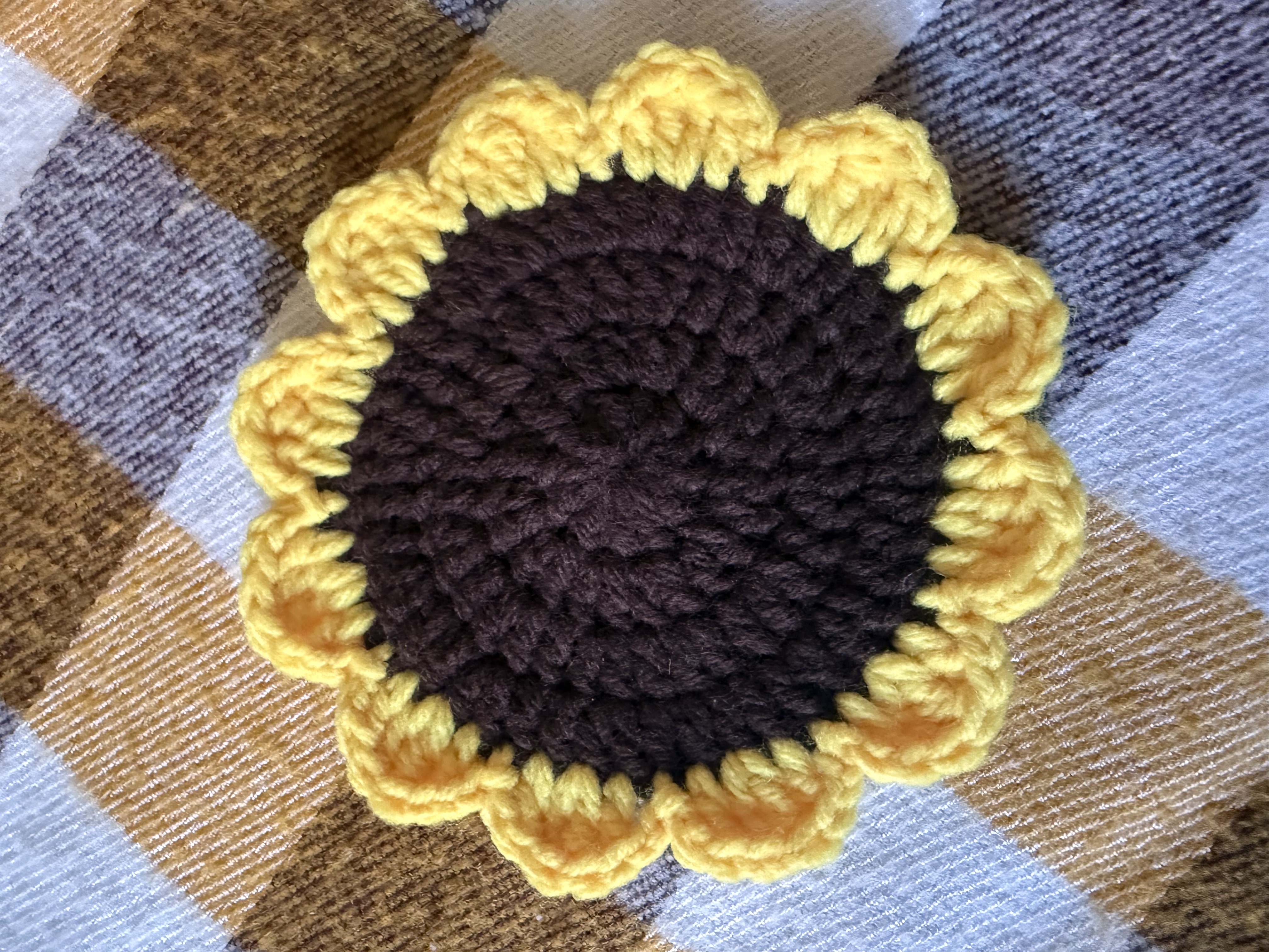 Crochet Sunflower Coaster