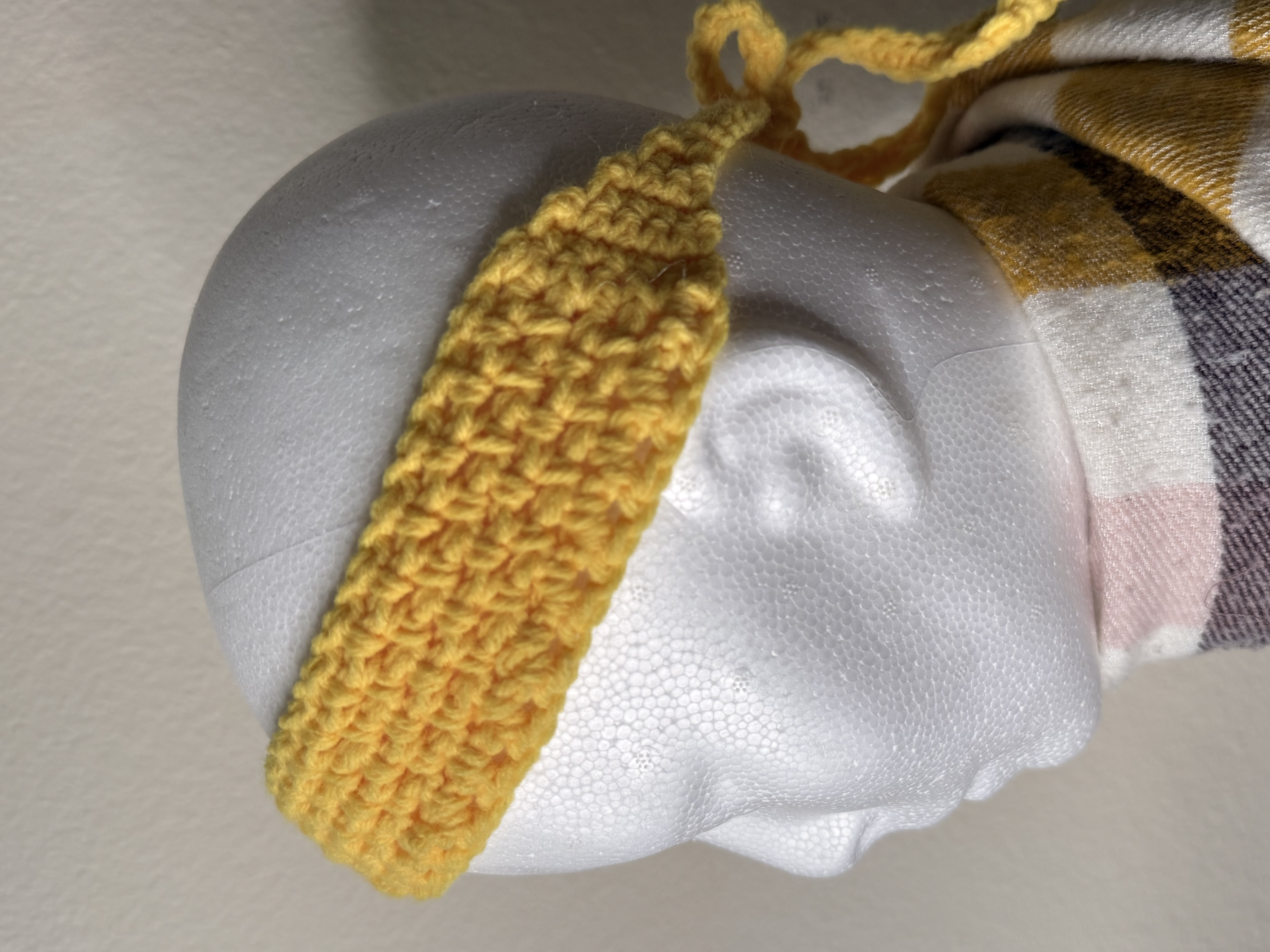 Yellow Crochet Headband Vintage