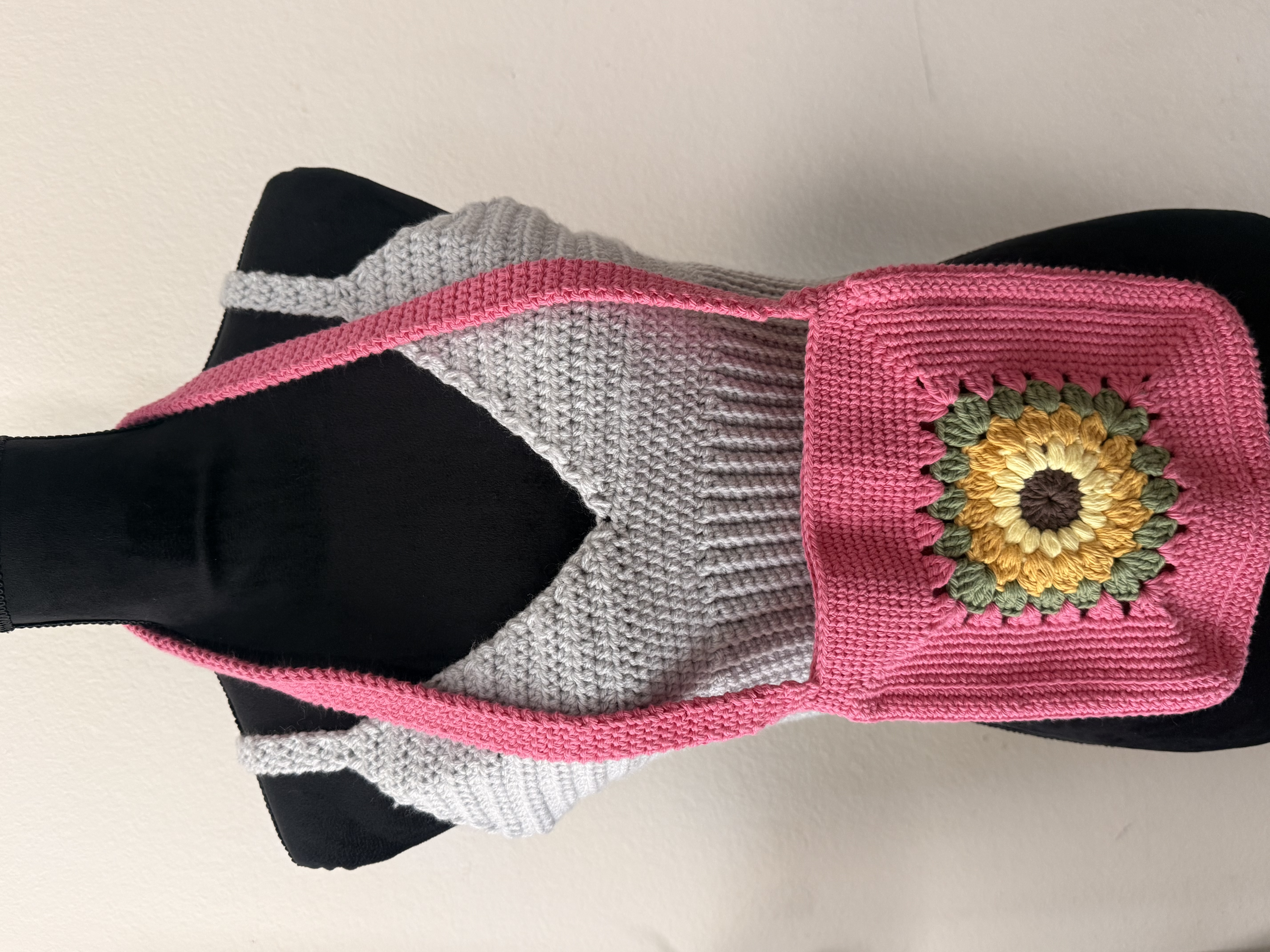 Crochet Sunflower Crossbody Bag