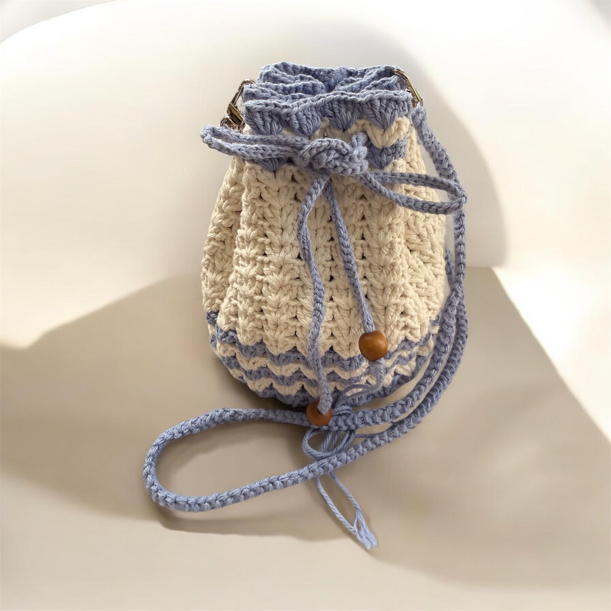 Crochet Drawstring Bag