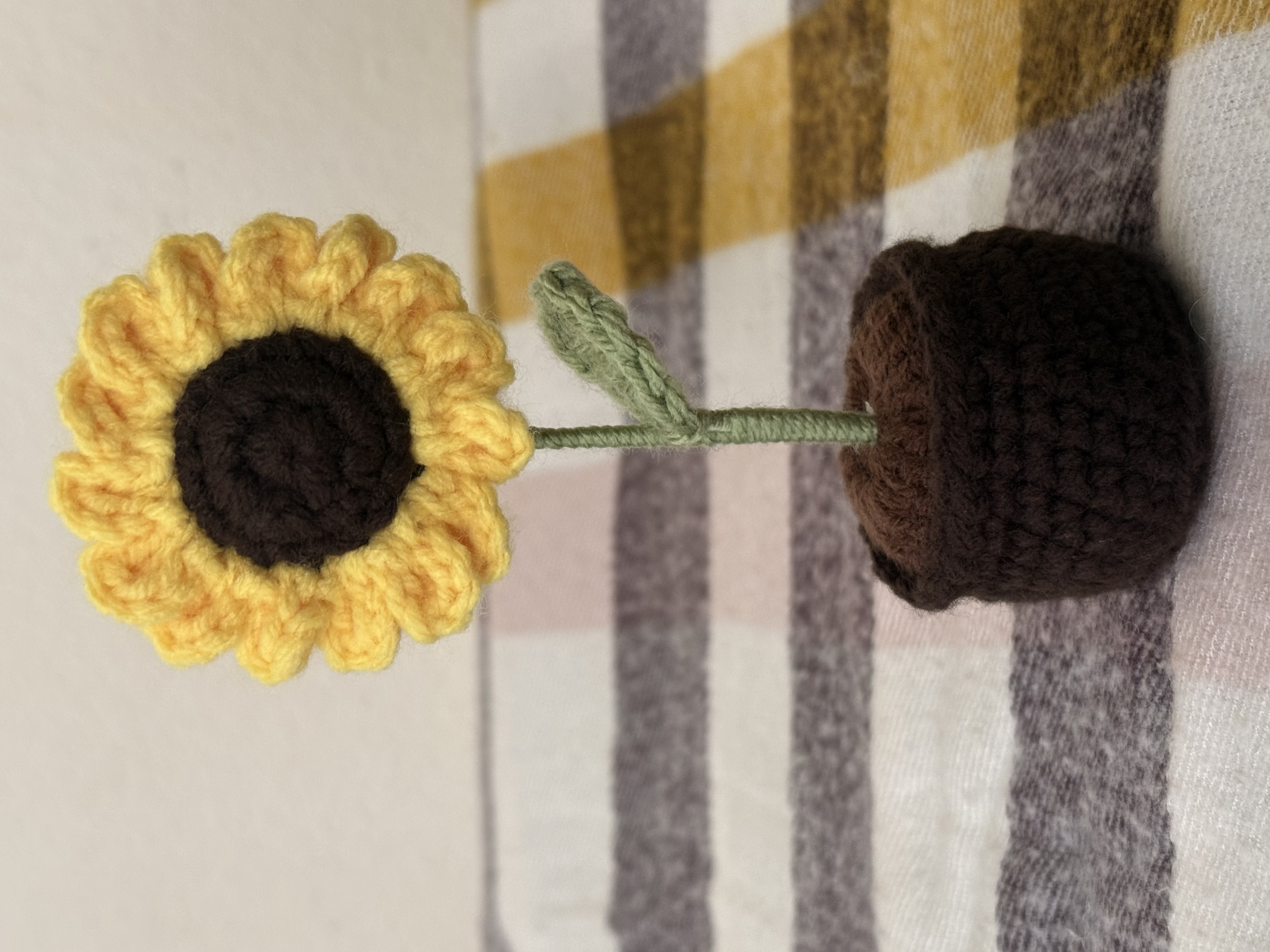 Crocheted Sunflower in Pot