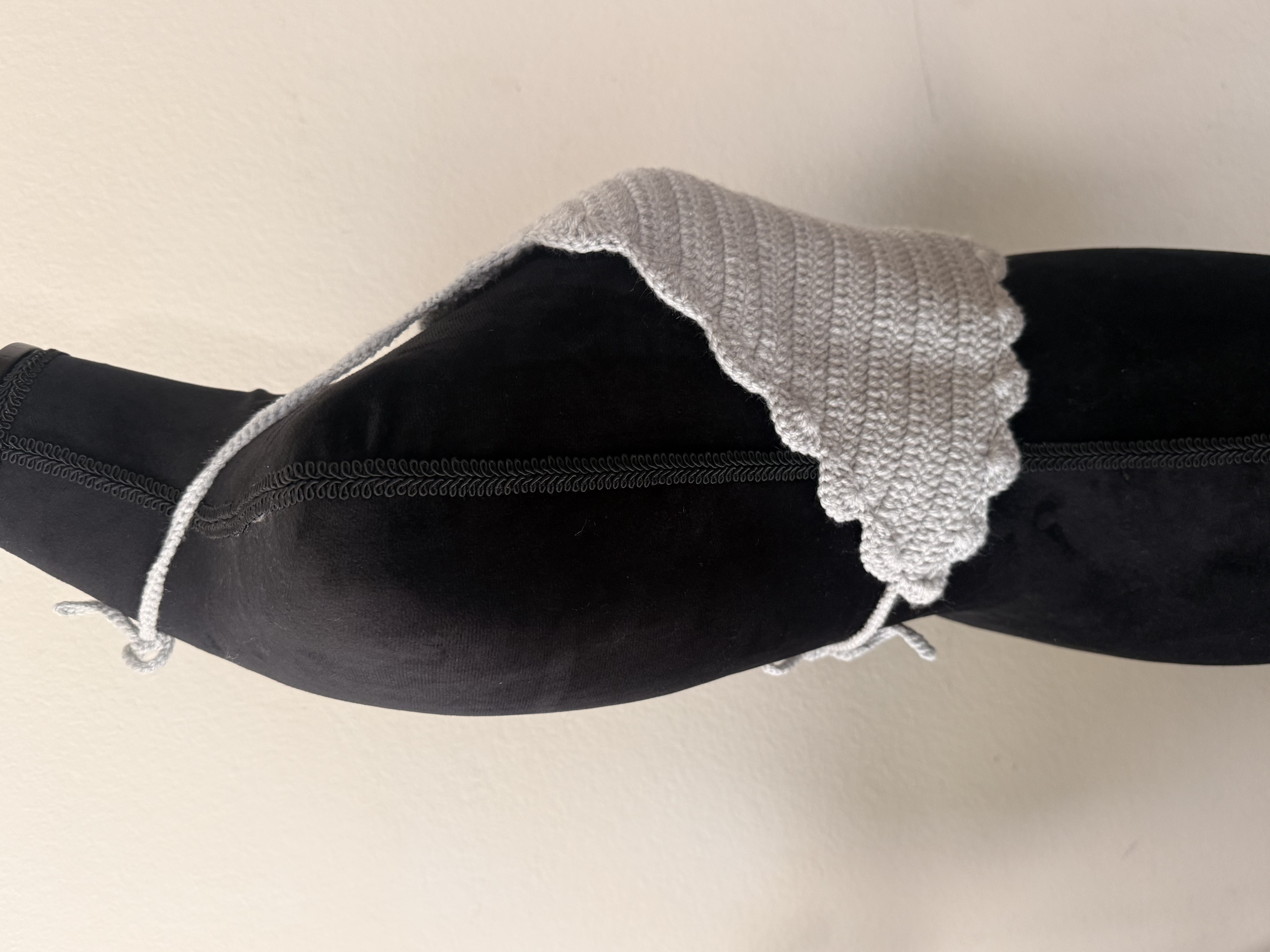 Handmade Crochet Halter Top cozy grey / Size: Medium