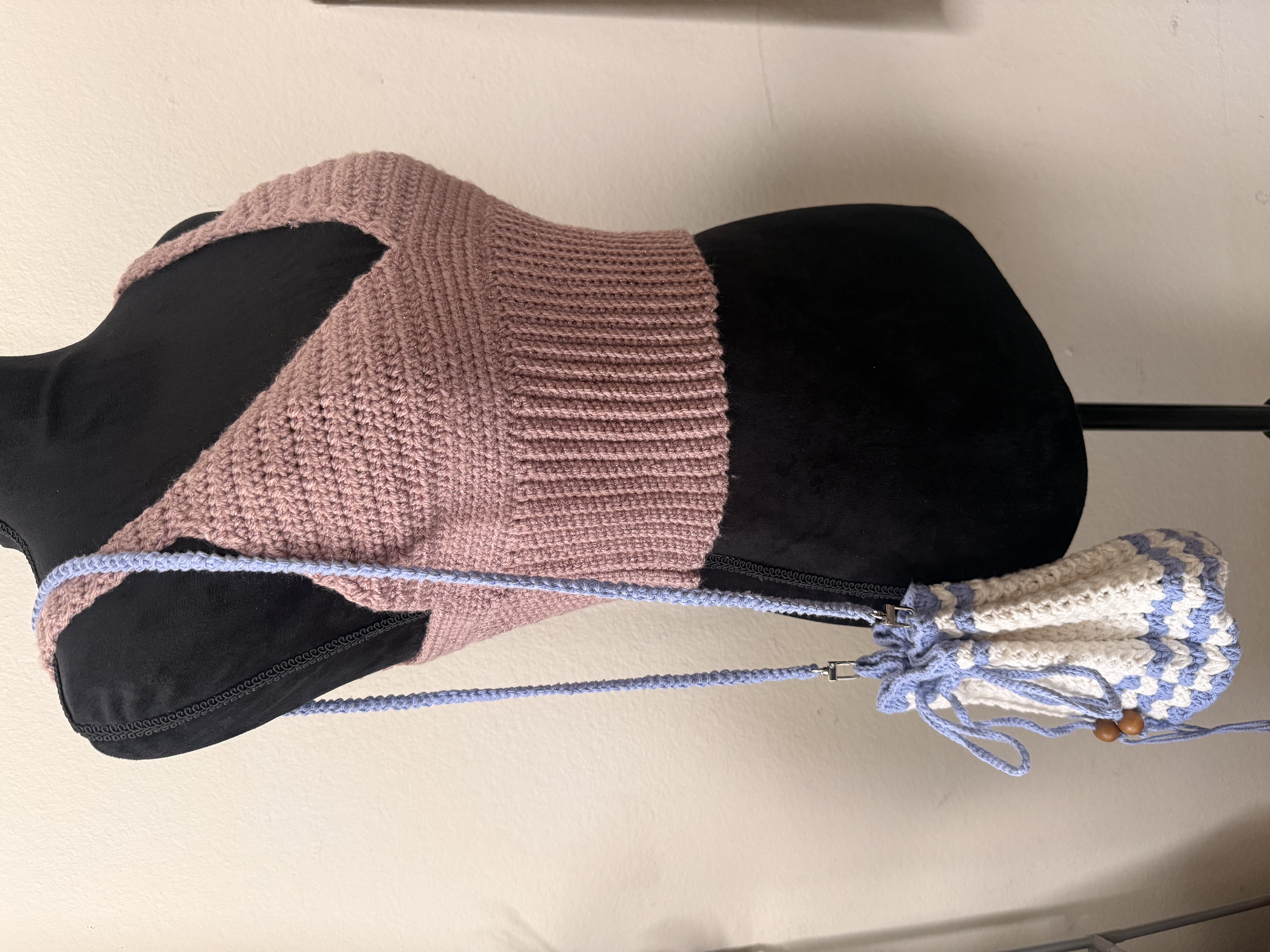 Crochet Drawstring Bag