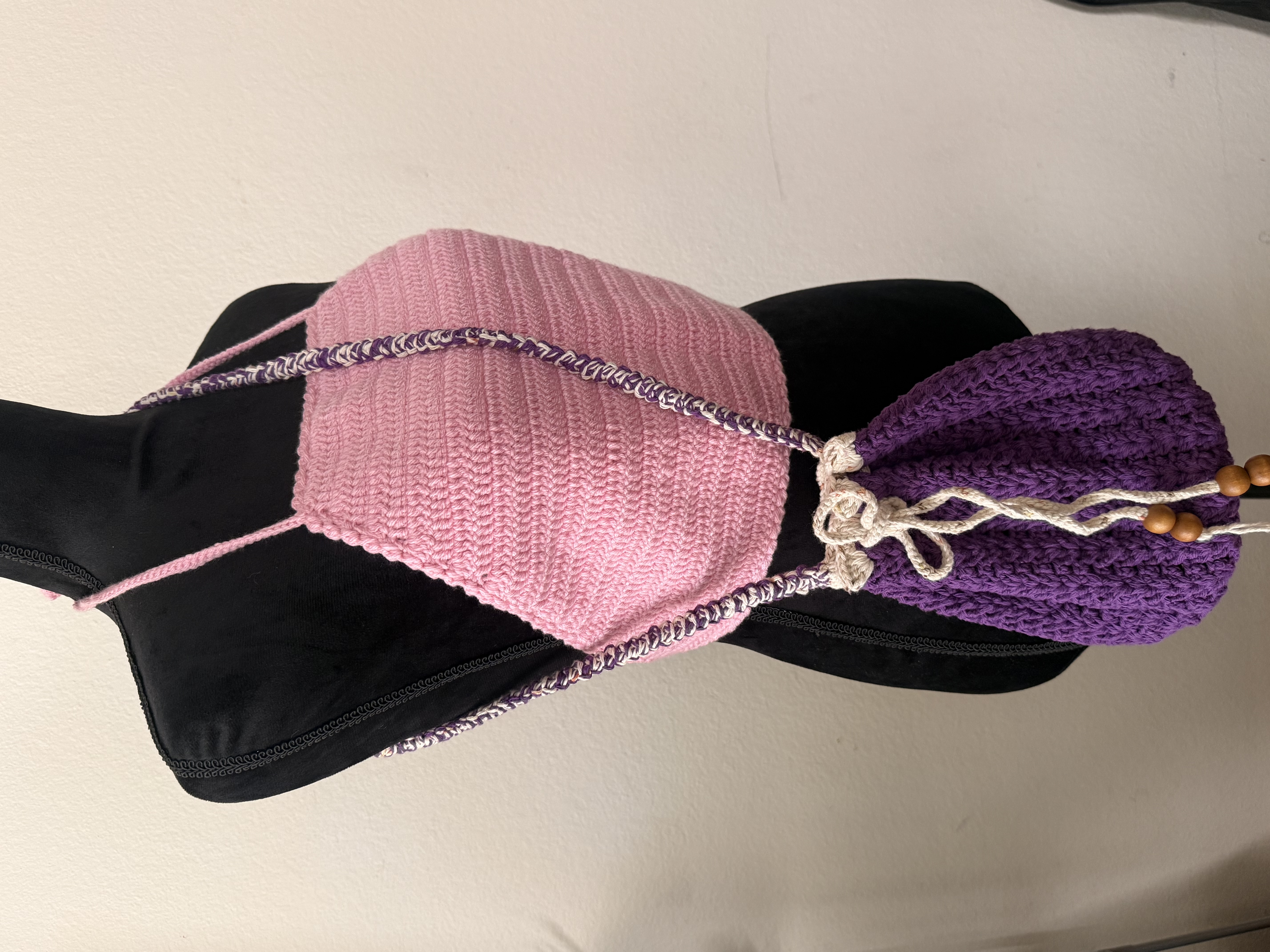 Handmade Crochet Drawstring Bag