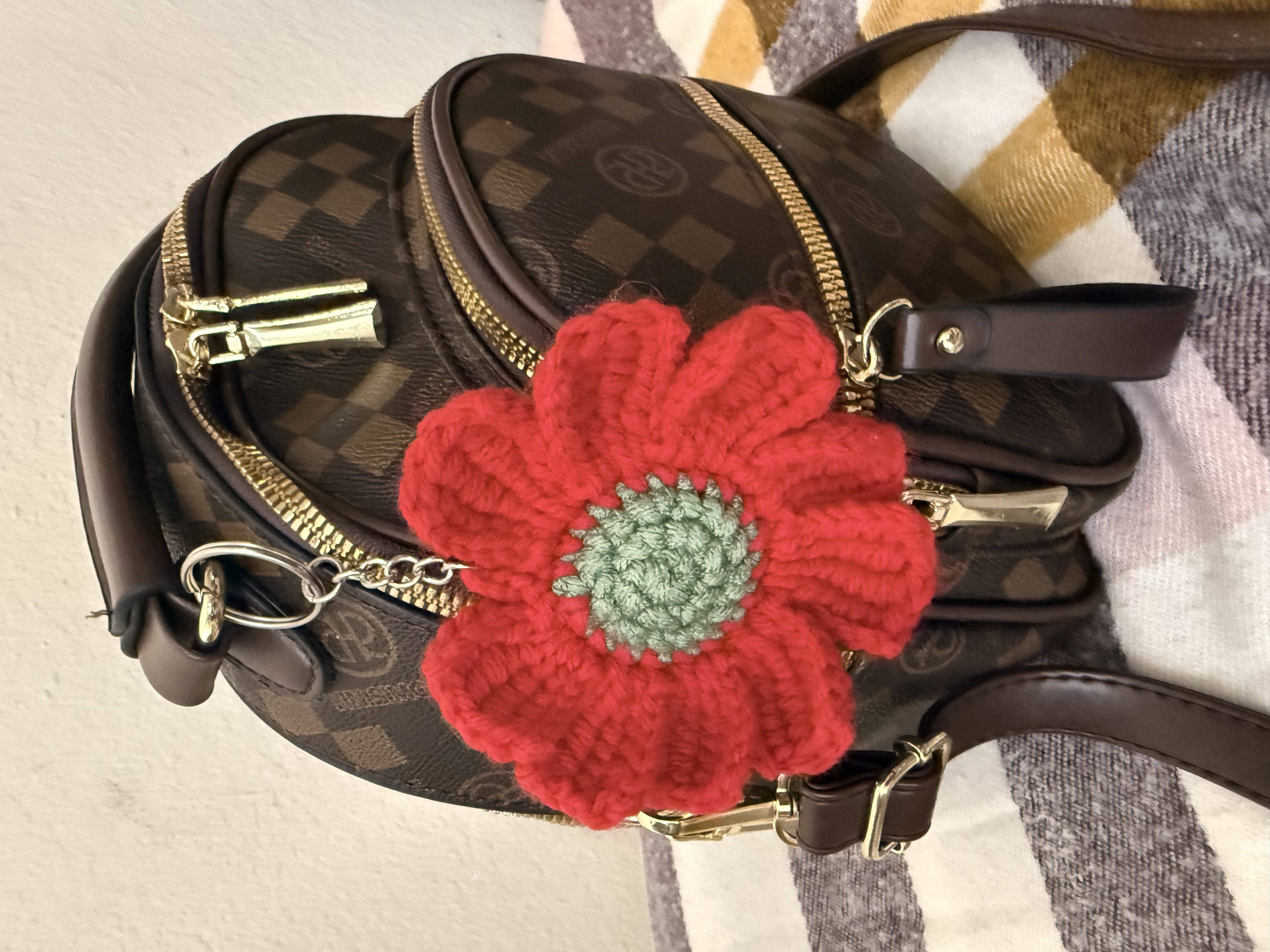 Crochet Daisy Keychain