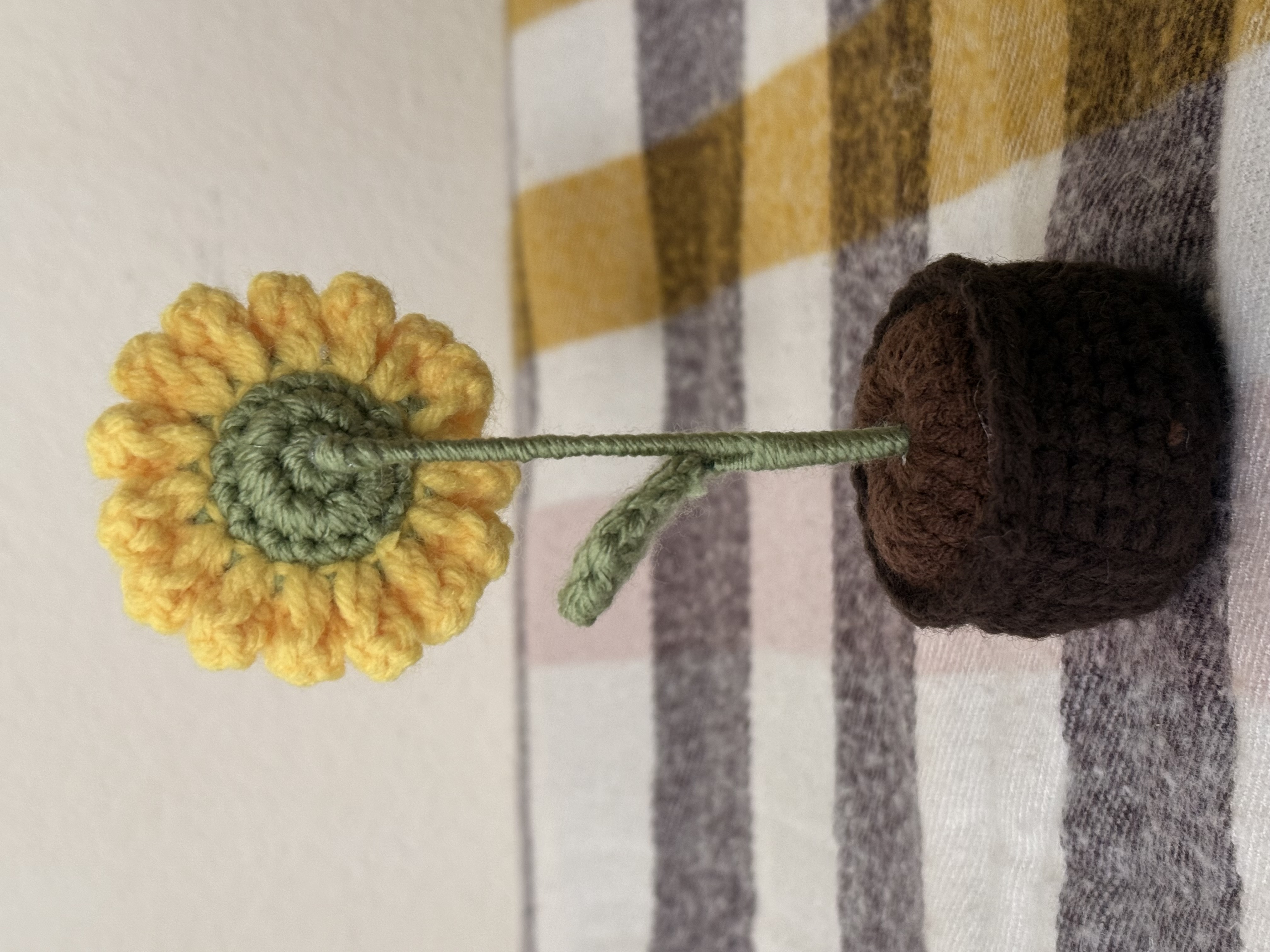 Crocheted Sunflower in Pot