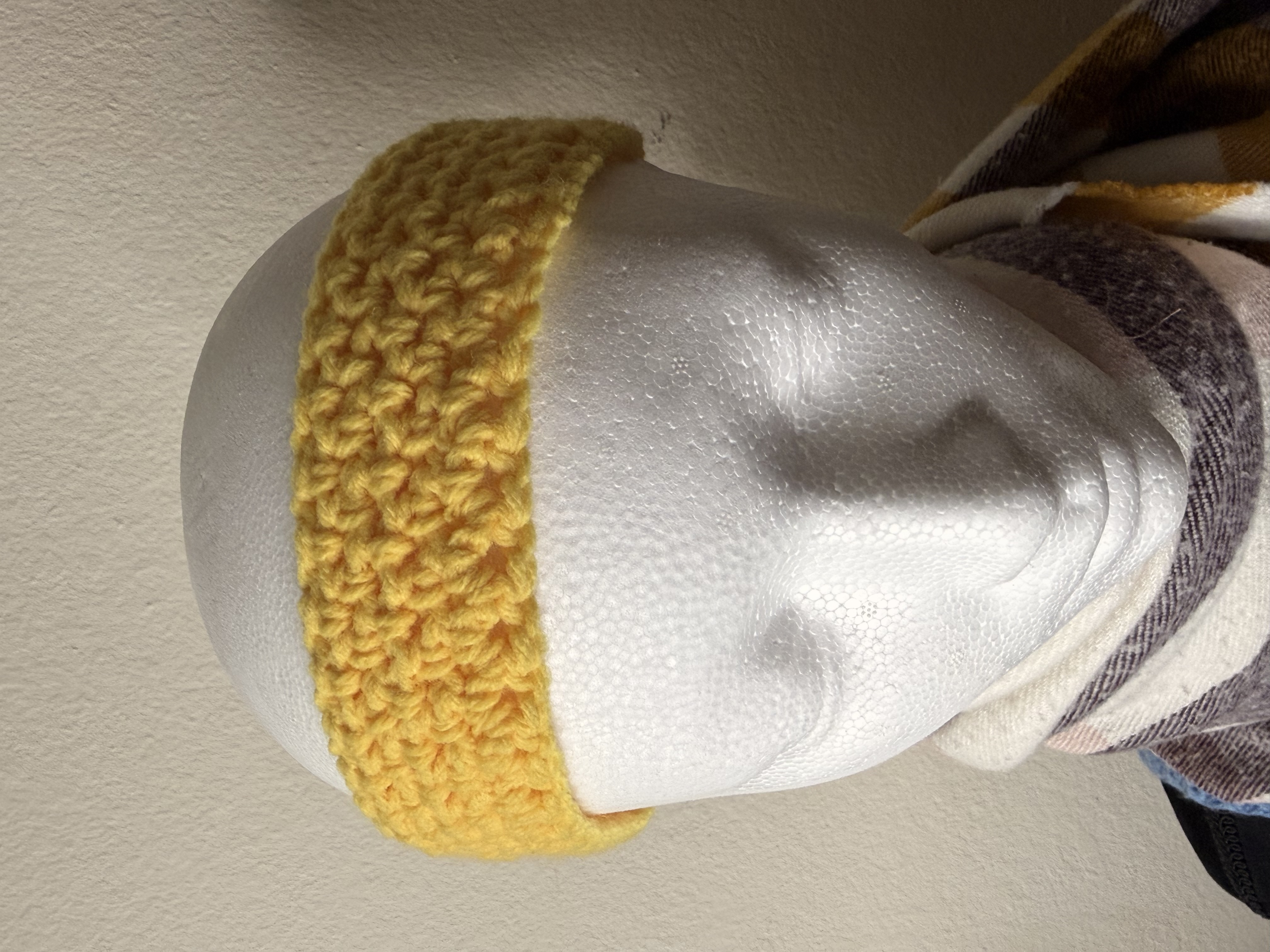 Yellow Crochet Headband Vintage