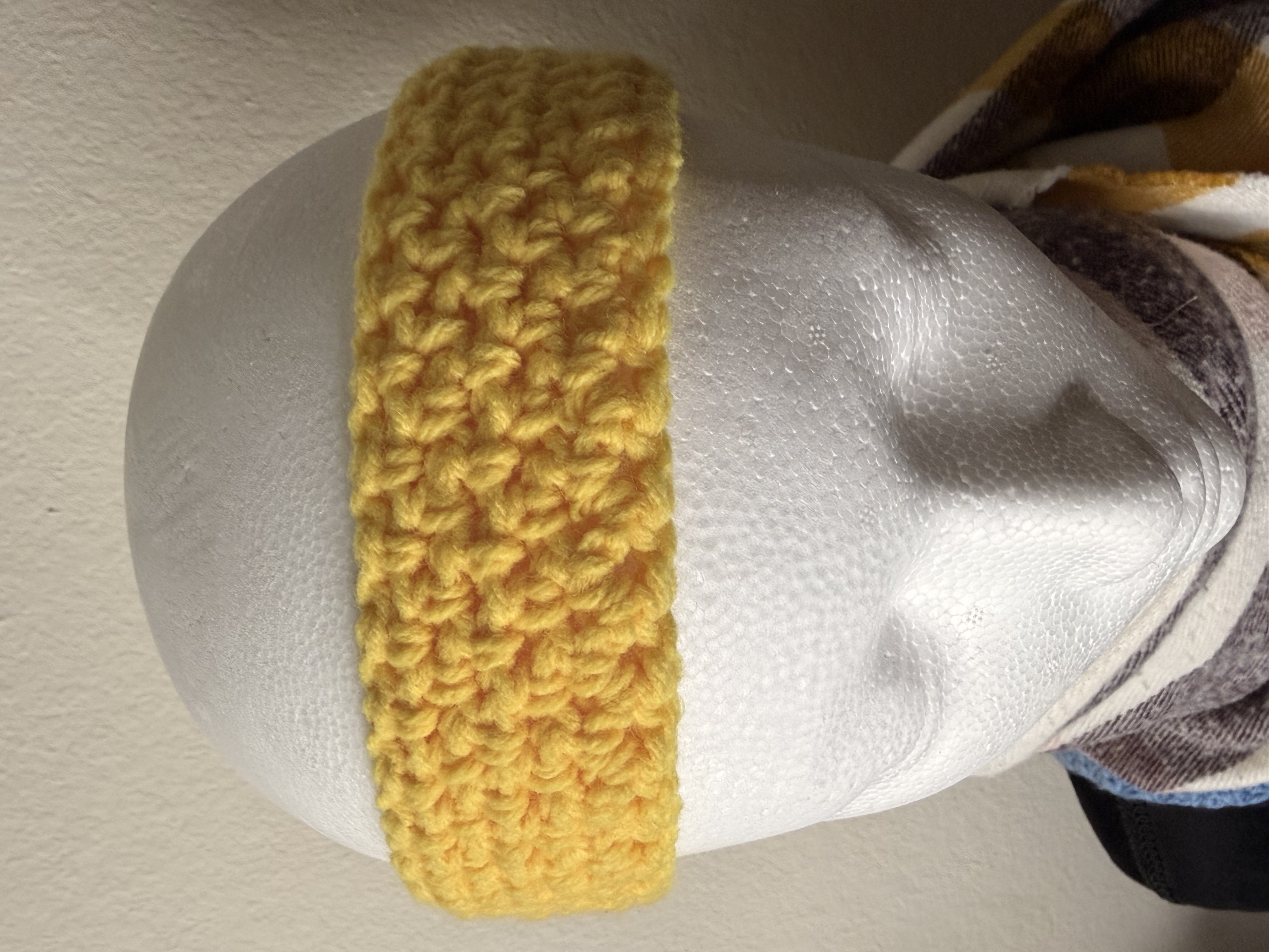 Yellow Crochet Headband Vintage