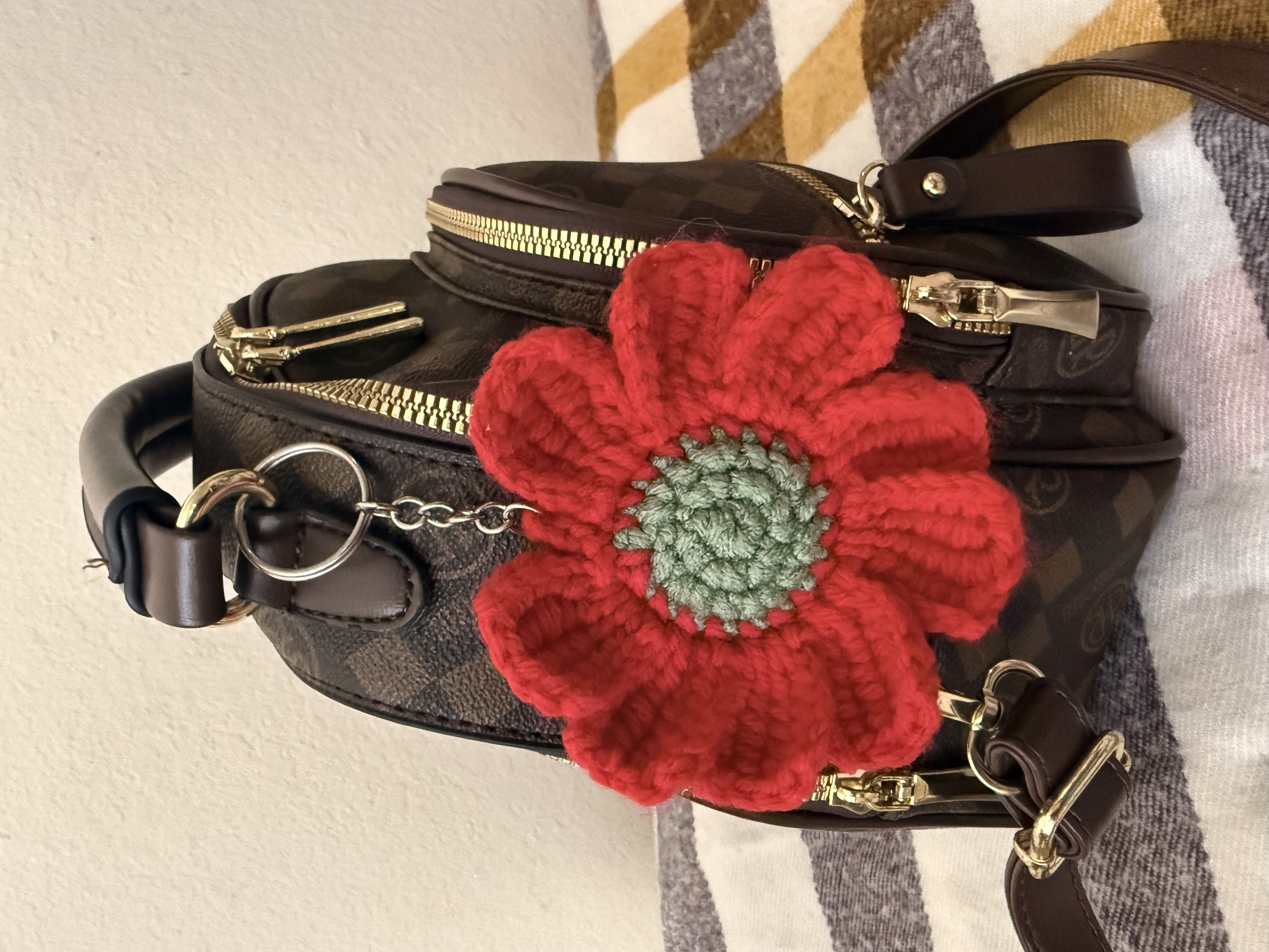 Crochet Daisy Keychain