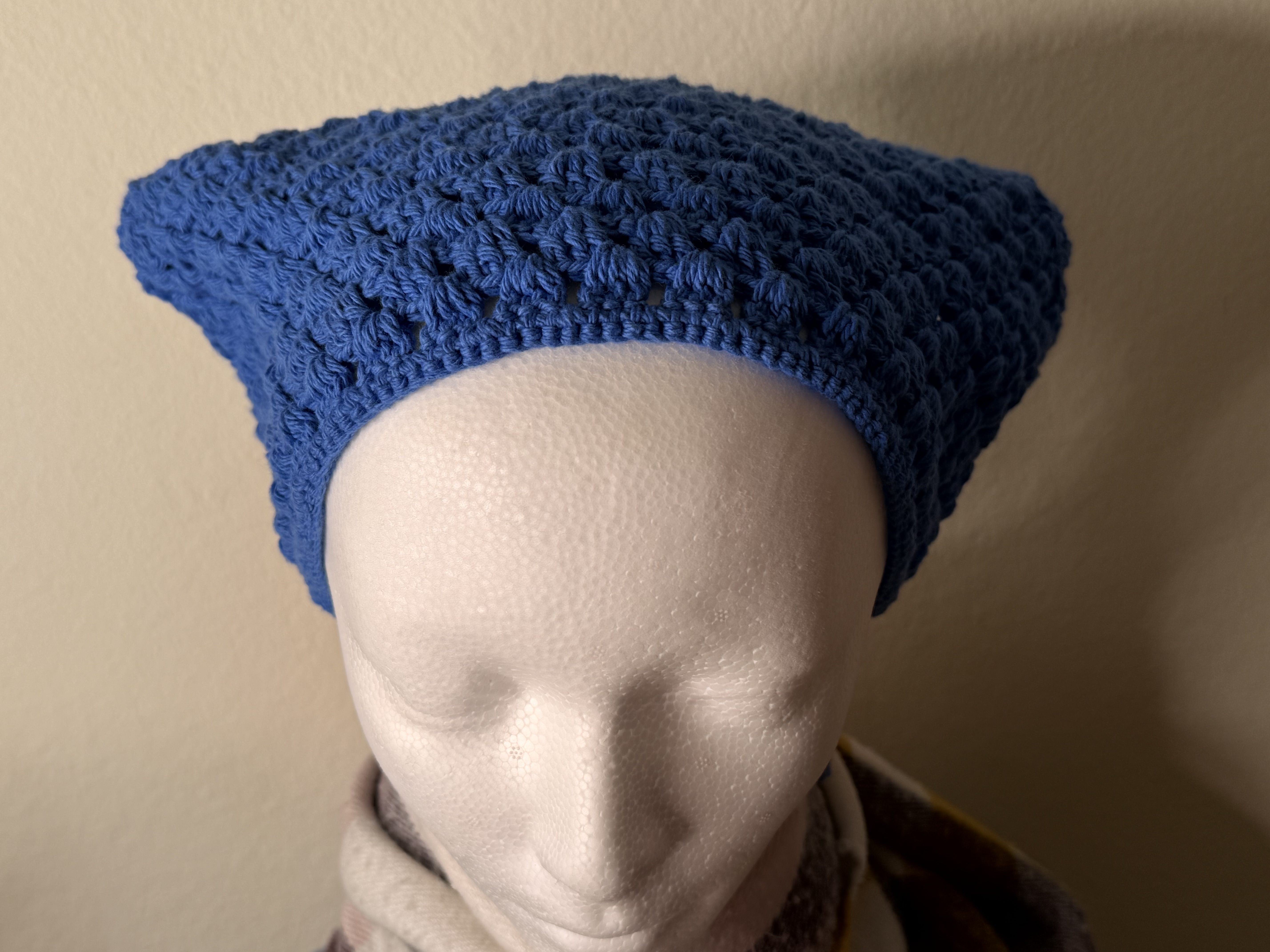 Handmade Blue Crochet Bandana