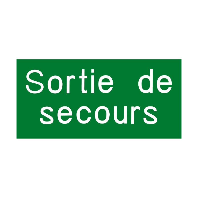 Plaque Sortie de Secours text