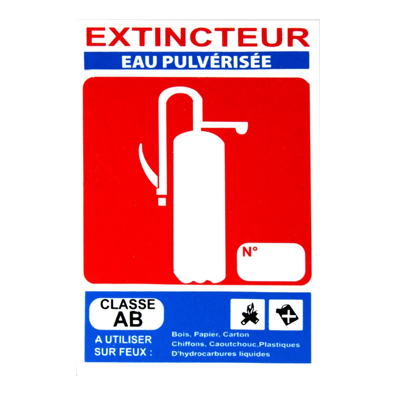 Plaque Extincteur Eau ab