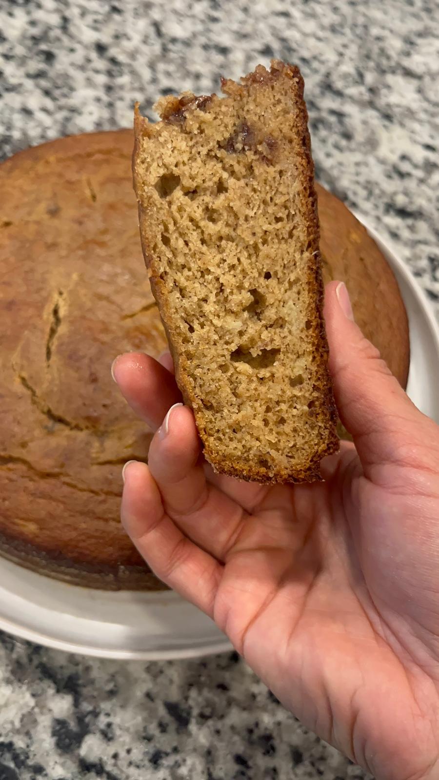 TORTA SALUDABLE DE PROTEINA Y BANANA, SIN COBERTURA