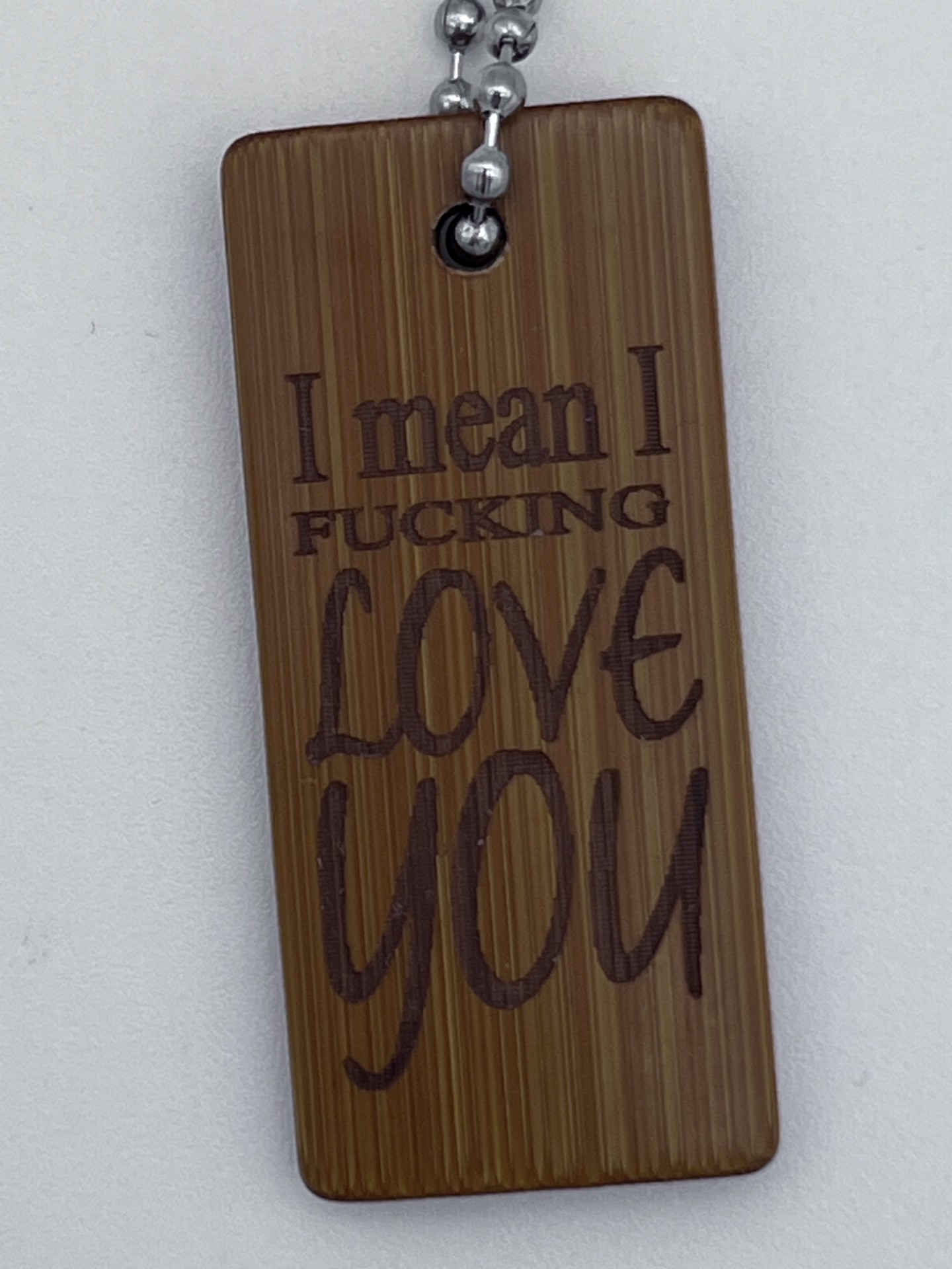 Wooden Love Message Keychain