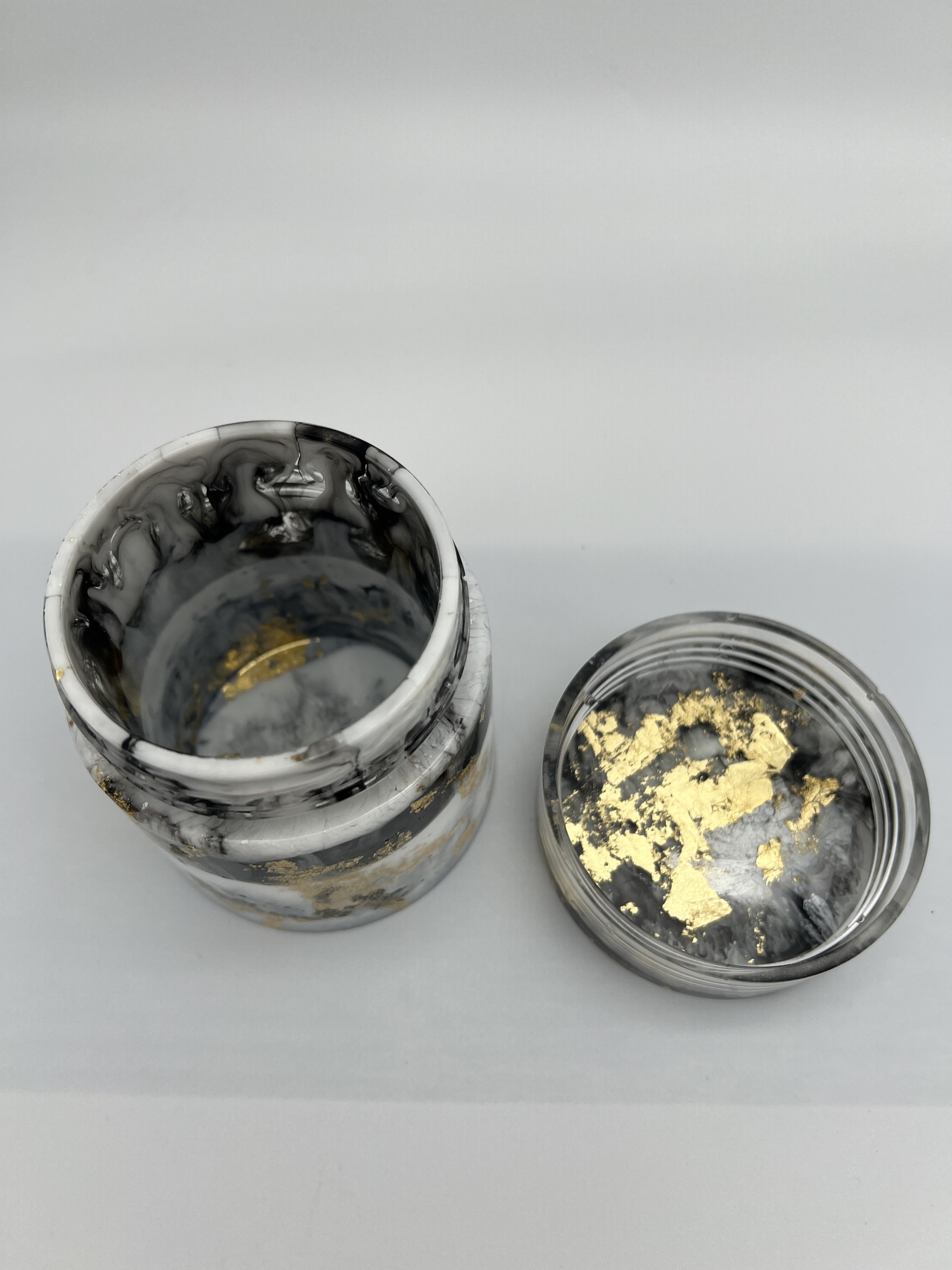 Marble Effect Resin Bowl and Jar Set
