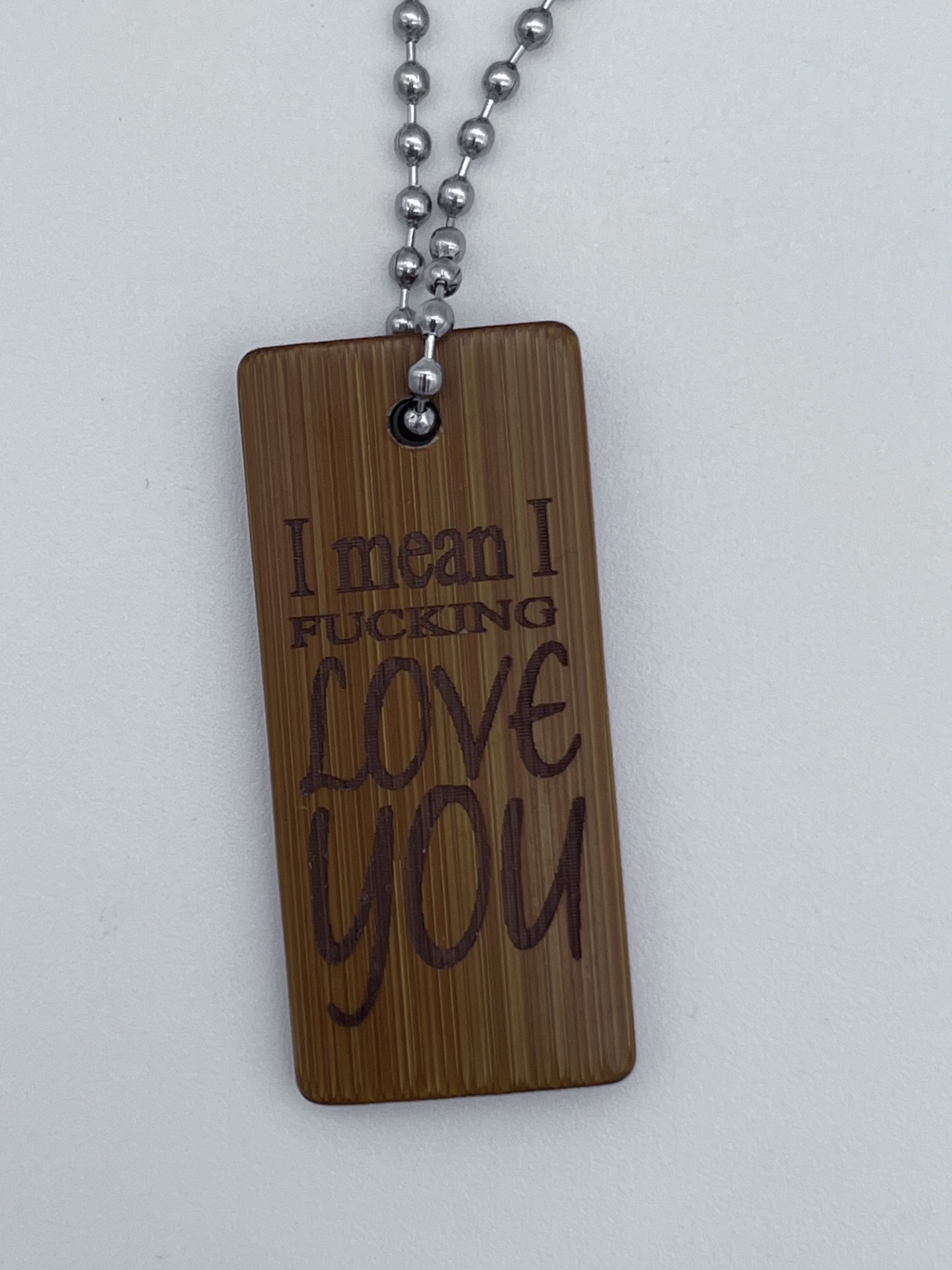 Wooden Love Message Keychain