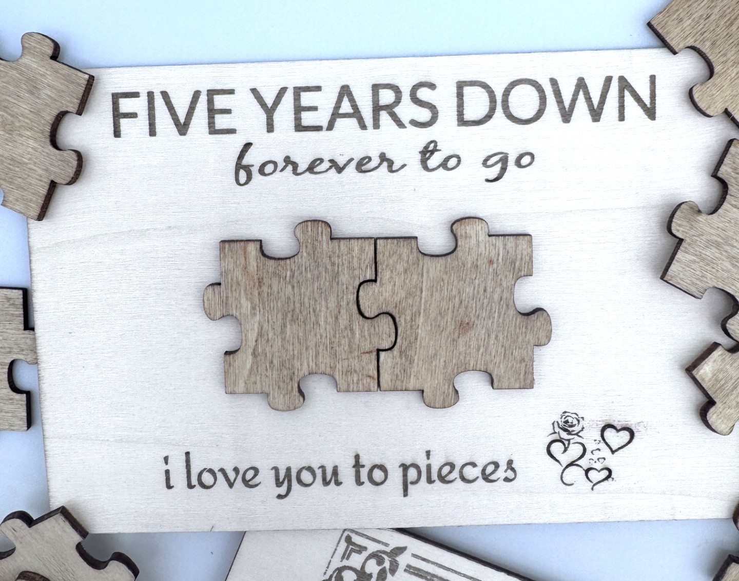 Five Years Down Puzzle Anniversary Card