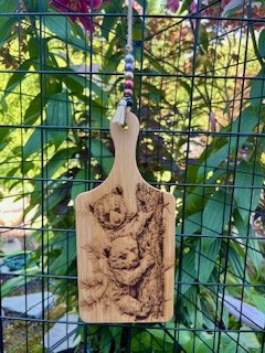 Handcrafted Bamboo Cutting Board with Bear Engraving