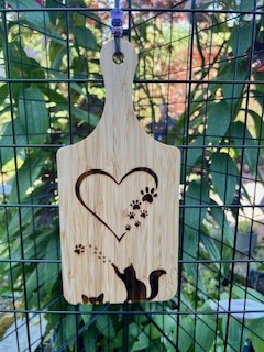 Cat-Themed Wooden Cutting Board
