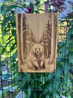 Wooden Bear Art Plaque