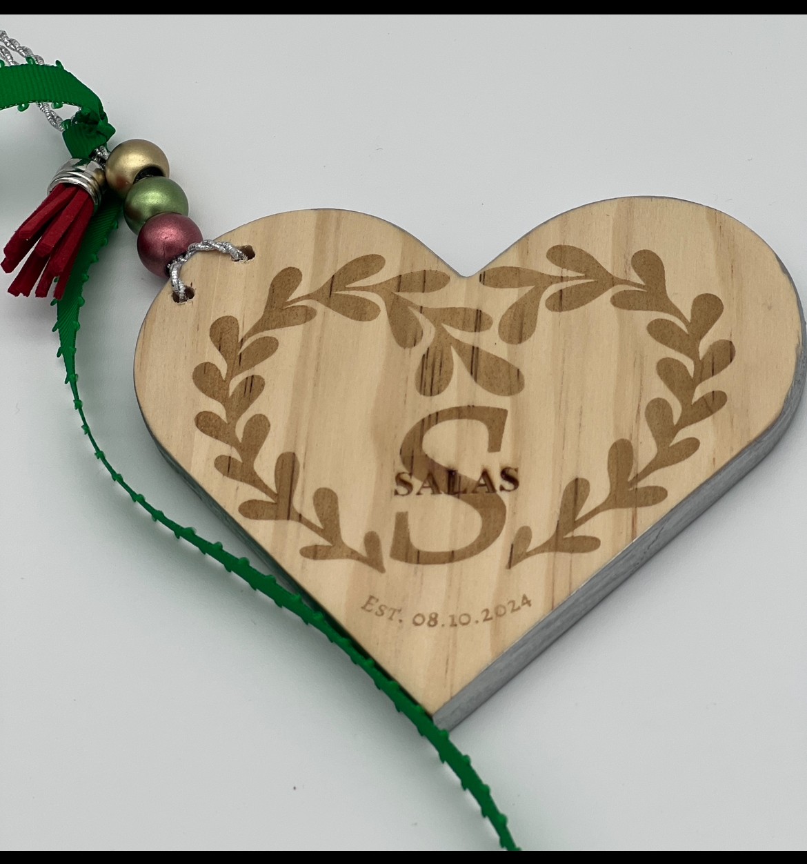 Personalized Wooden Heart Ornament