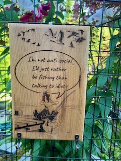 Funny Wooden Fishing Sign