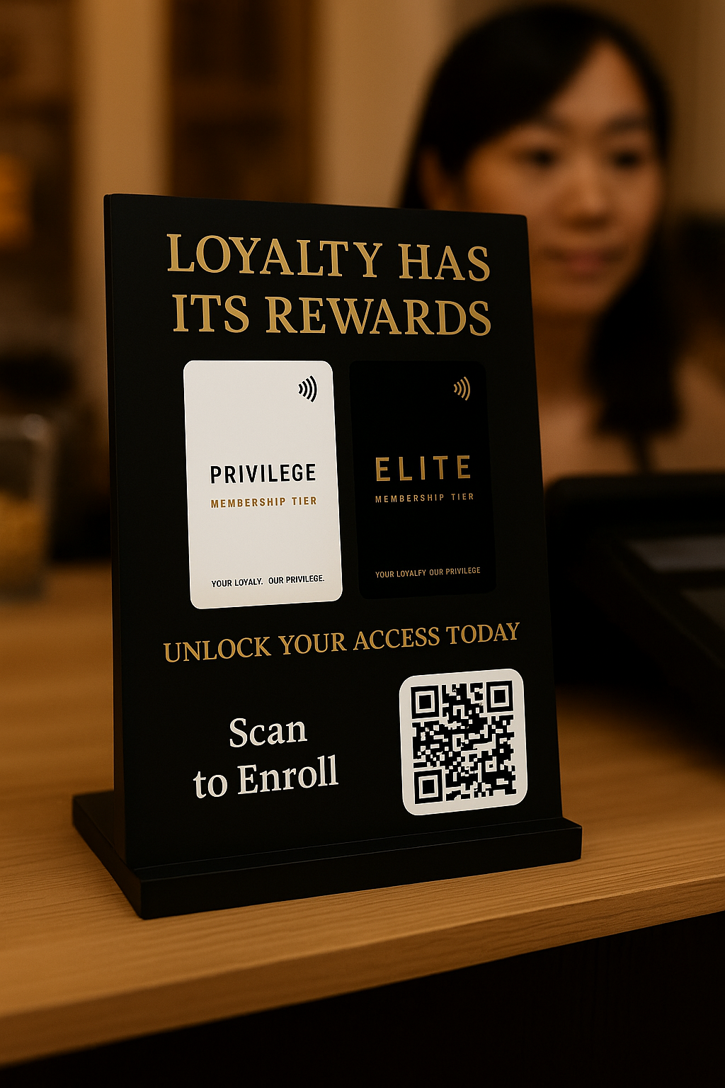 Exclusive Membership Program Sign Display Stand