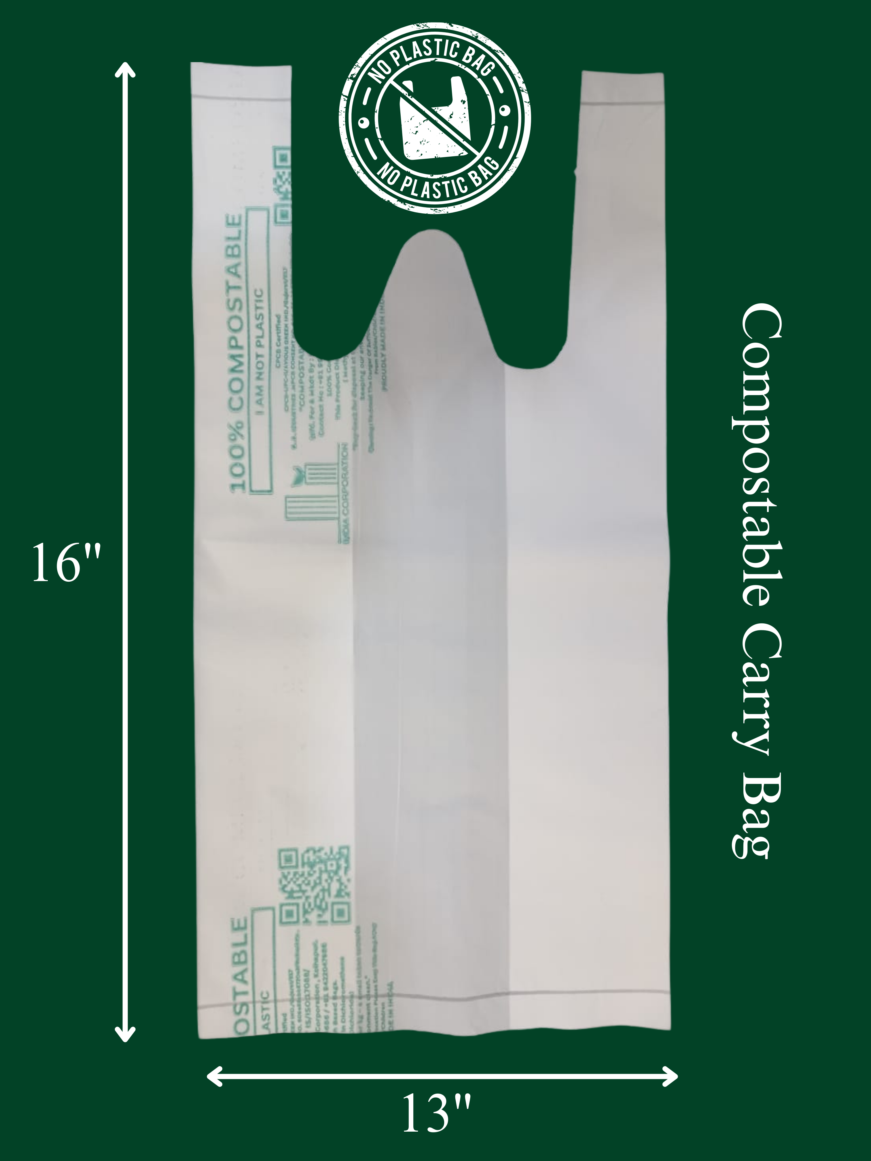 Eco-friendly Compostable W cut Carry Bags - 1KG