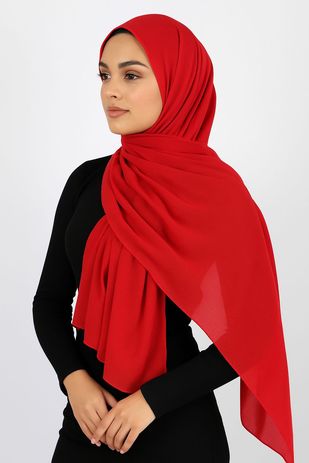 Chiffon Shawl Red Hijab